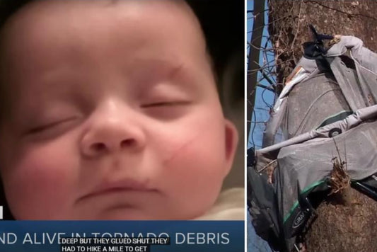 Un bebé de 4 meses escapa milagrosamente de un tornado en Estados Unidos: fue encontrado en un árbol
